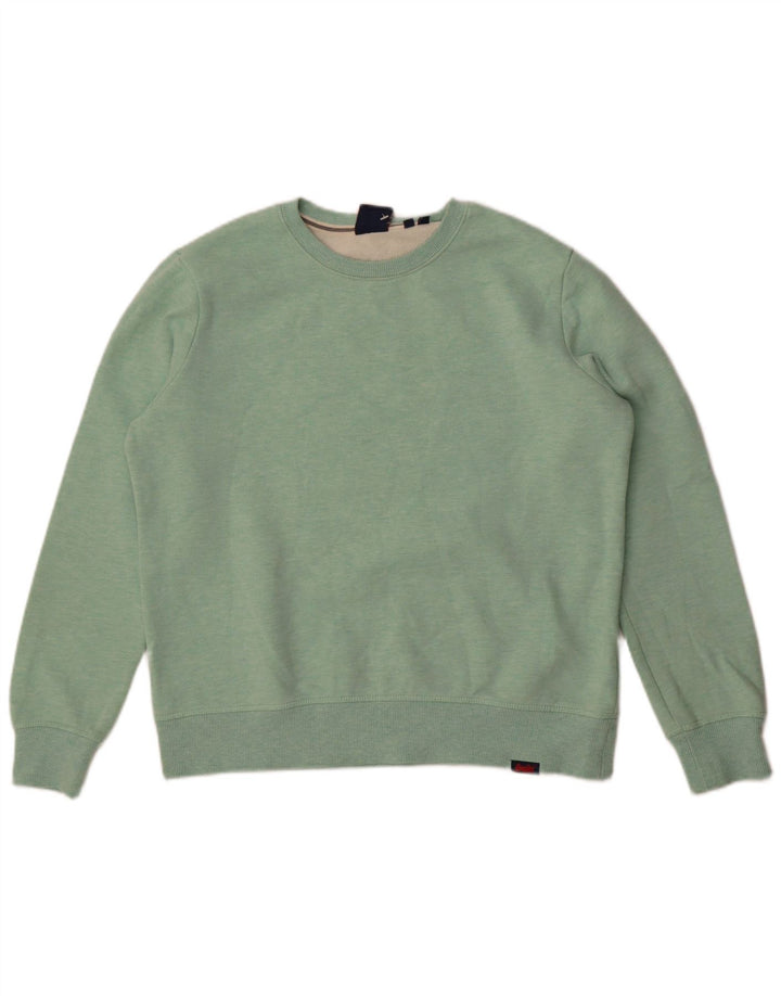 Suéter superdimensionado feminino Superdry UK 12 algodão verde médio