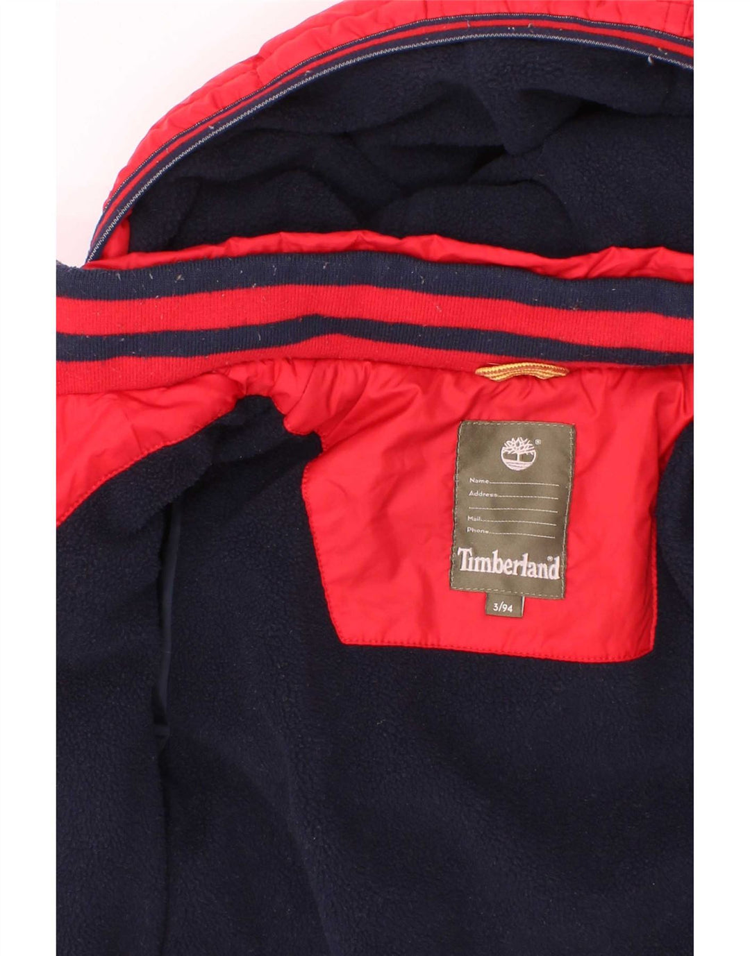 Casaco acolchoado com capuz Timberland Boys 2-3 anos poliéster vermelho