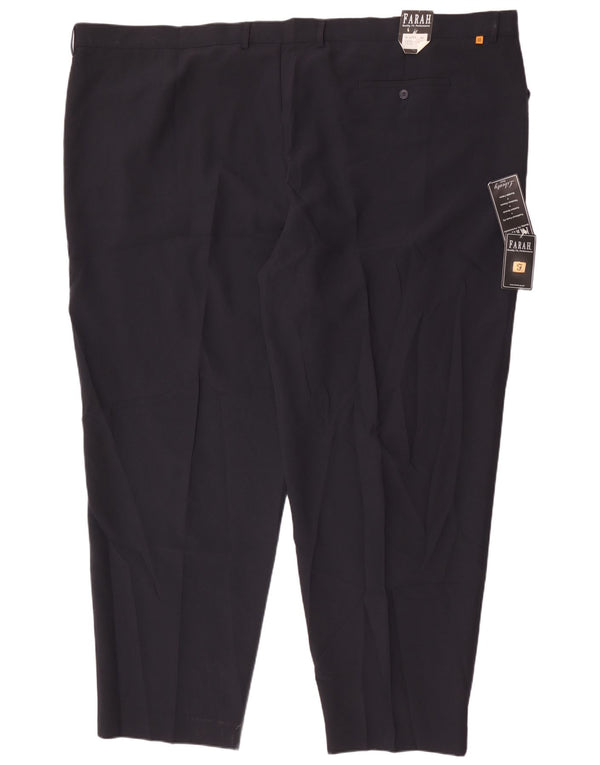 Calça casual reta masculina Farah W60 L33 poliéster azul marinho