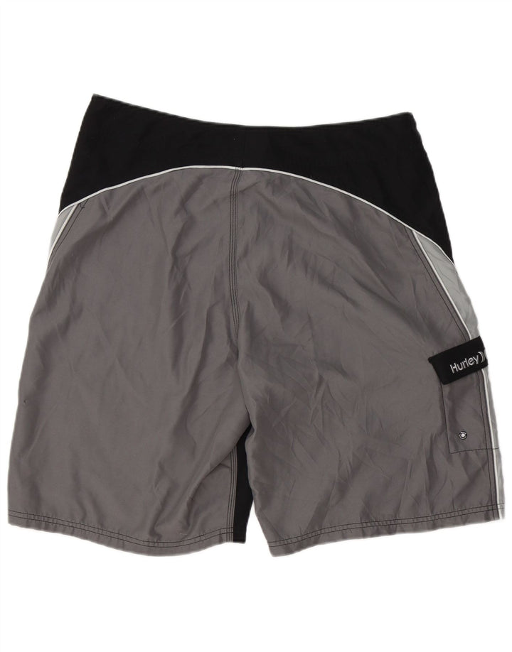 Hurley Mens Graphic Natação Shorts Grande Poliéster Colourblock Preto