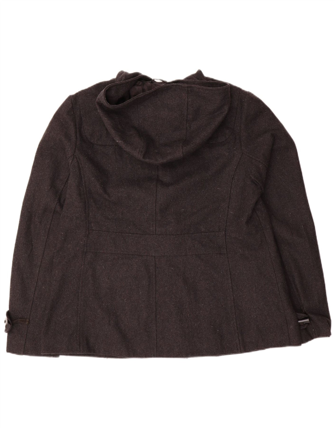 Jaqueta Duffle feminina com capuz VINTAGE Reino Unido 16 grande lã cinza