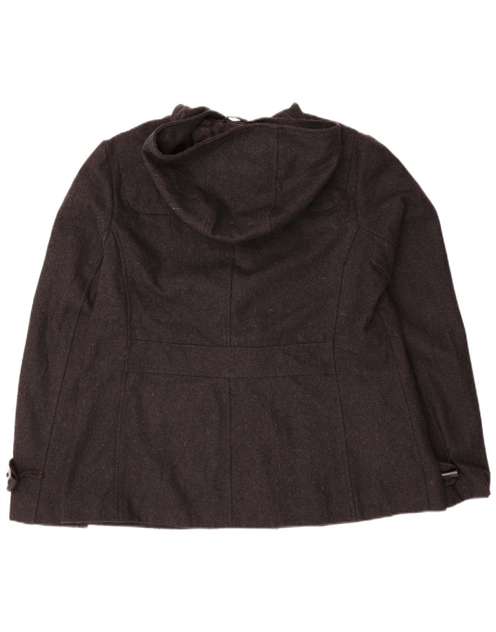 Jaqueta Duffle feminina com capuz VINTAGE Reino Unido 16 grande lã cinza