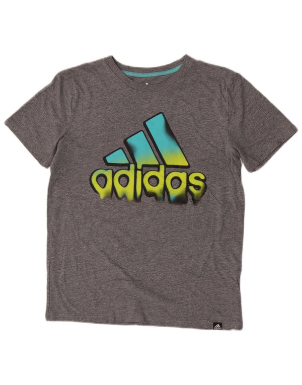 Camiseta Adidas Meninos Graphic Top 14-15 Anos Grande Algodão Cinza