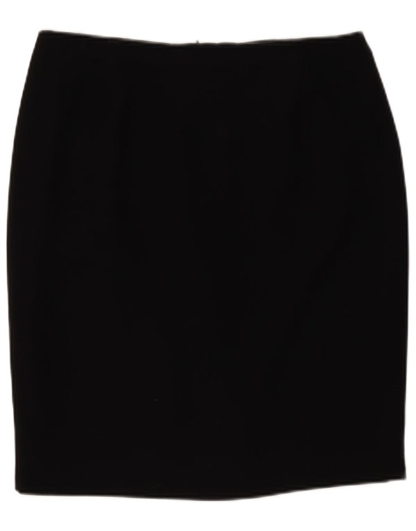 Saia lápis feminina Minuet UK 14 grande W32 poliéster preto