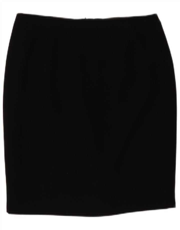 Saia lápis feminina Minuet UK 14 grande W32 poliéster preto