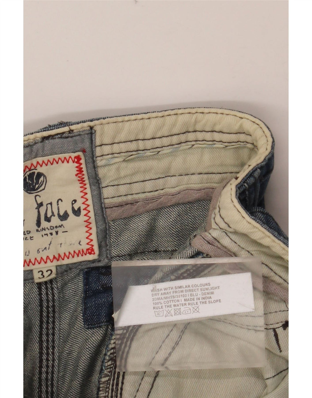 Shorts jeans cargo masculino FAT FACE W32 algodão azul médio