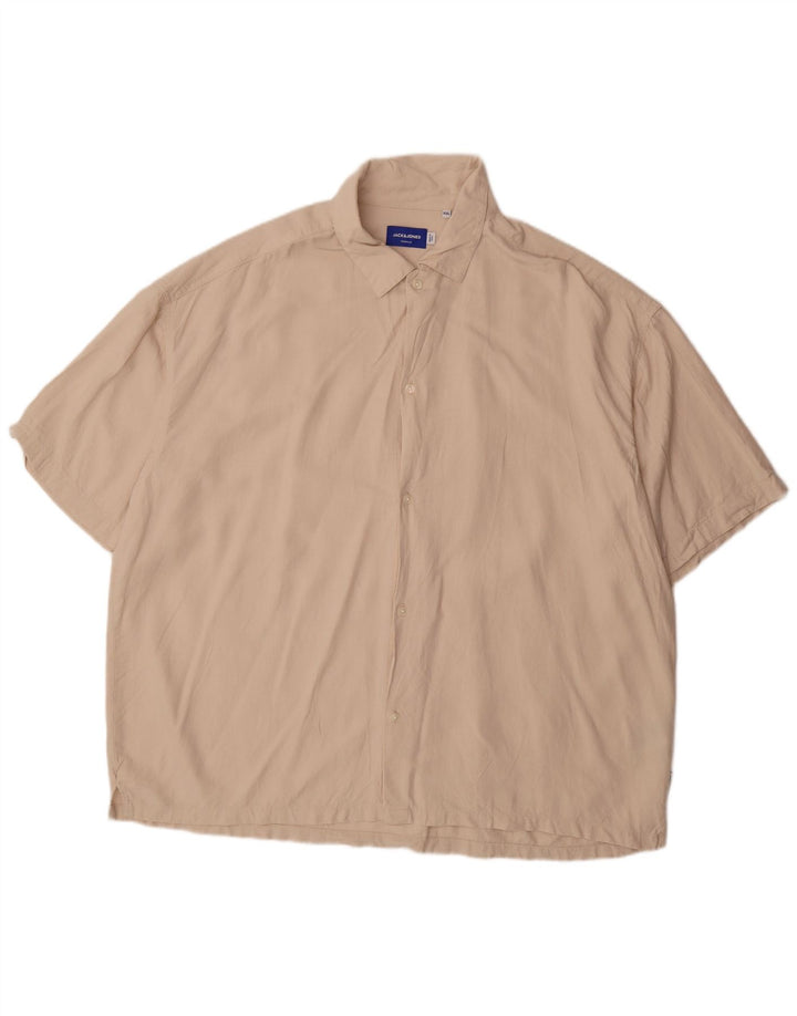 Camisa masculina de manga curta JACK & JONES 2XL bege