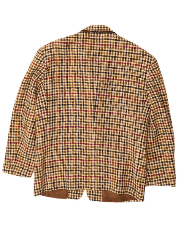 Jaqueta blazer masculina de 2 botões BYBLOS IT 52 XL bege Houndstooth lã