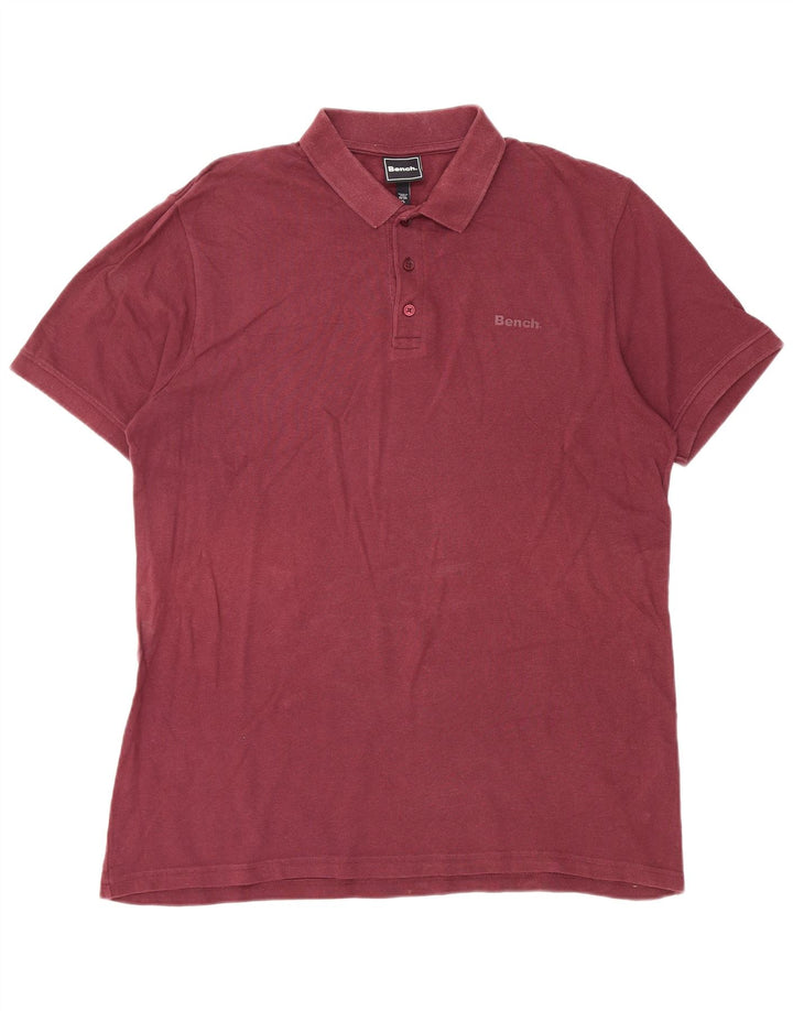 Camisa polo masculina Bench XL algodão Borgonha