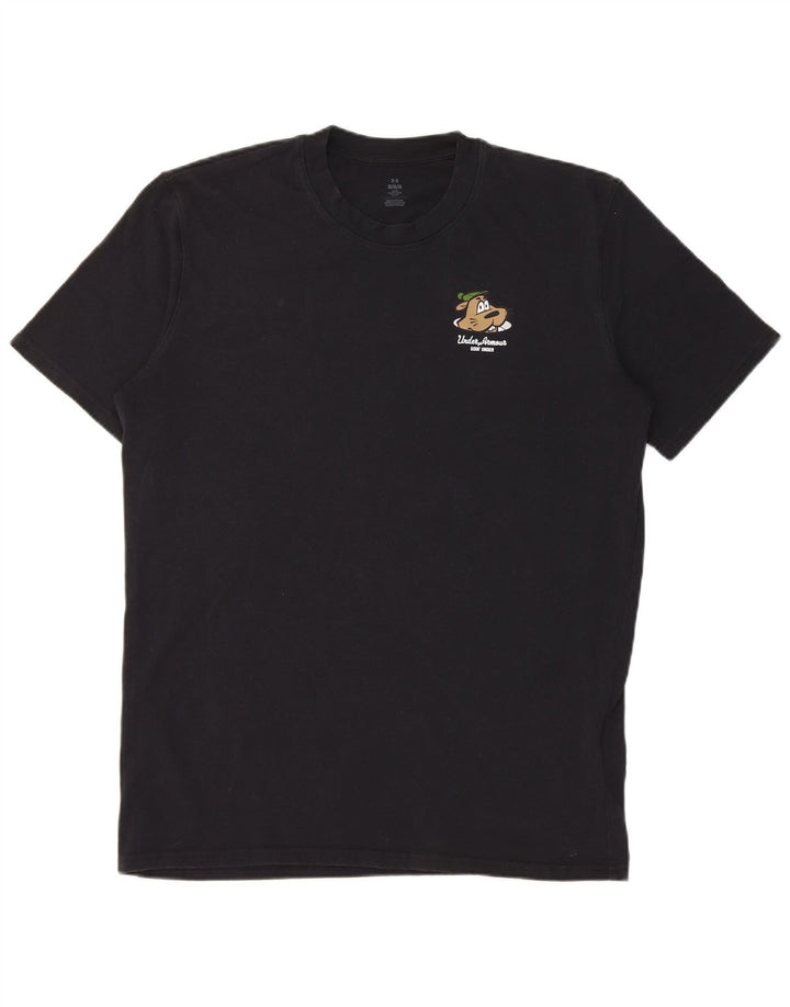 Camiseta gráfica masculina Under Armour Top médio algodão preto