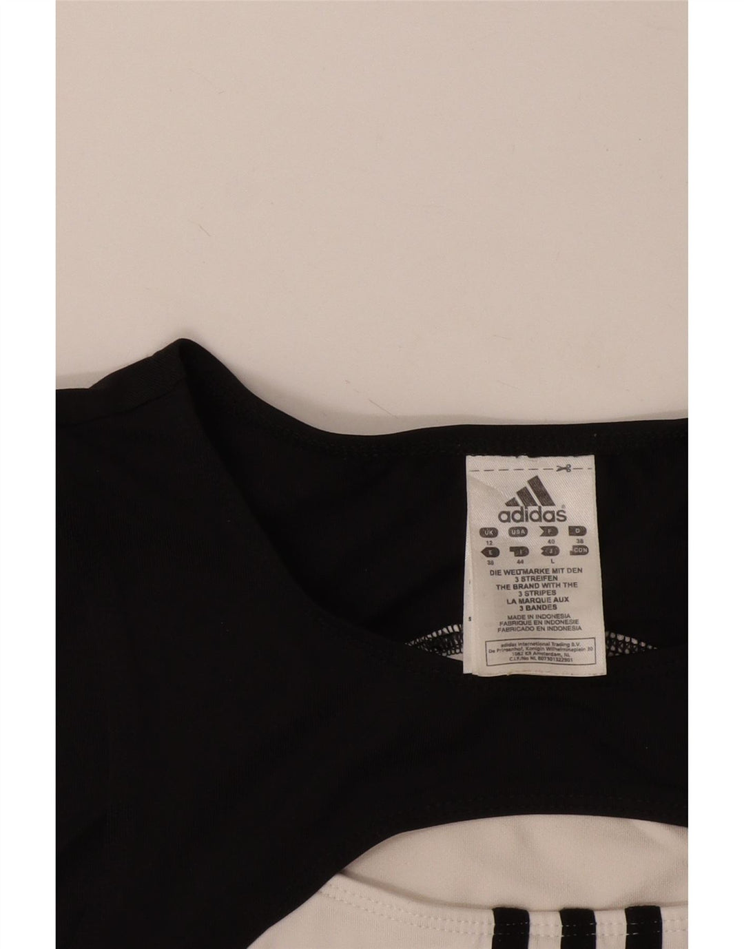 Adidas Womens Crop Vest Top UK 12 Medium White Colourblock Poliéster