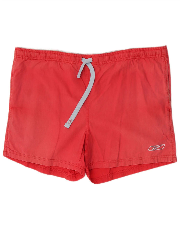 Shorts de natação masculino Reebok médio vermelho poliéster esportivo