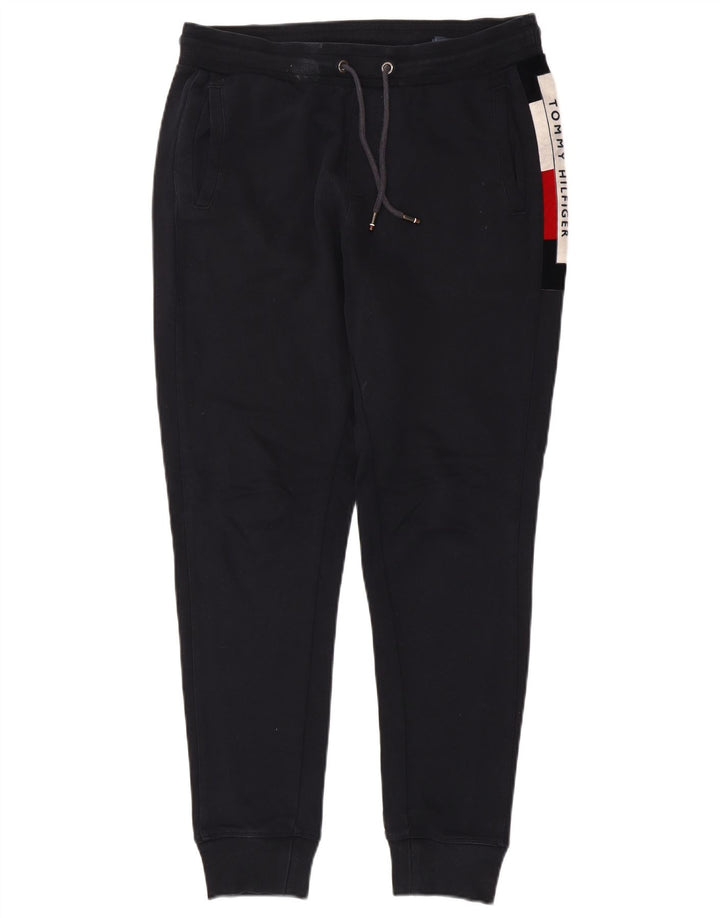 Tommy Hilfiger Calça de treino masculina gráfica Joggers médio azul marinho
