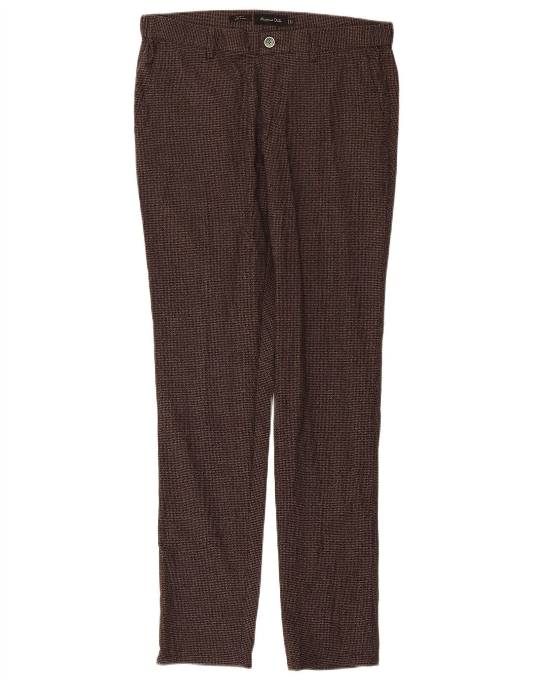 Calça Chino Masculina Massimo Dutti UE 42 Grande W32 L32 Marrom Houndstooth