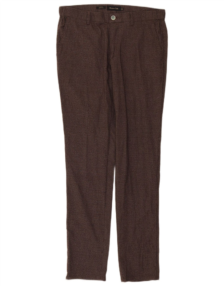 Calça Chino Masculina Massimo Dutti UE 42 Grande W32 L32 Marrom Houndstooth