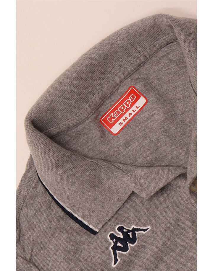 Camisa polo masculina Kappa pequena cinza manchada