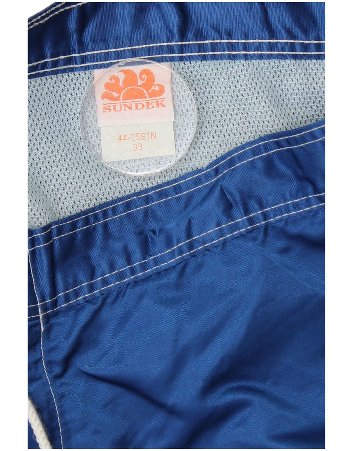 Shorts de natação masculino Sundek médio azul listrado nylon