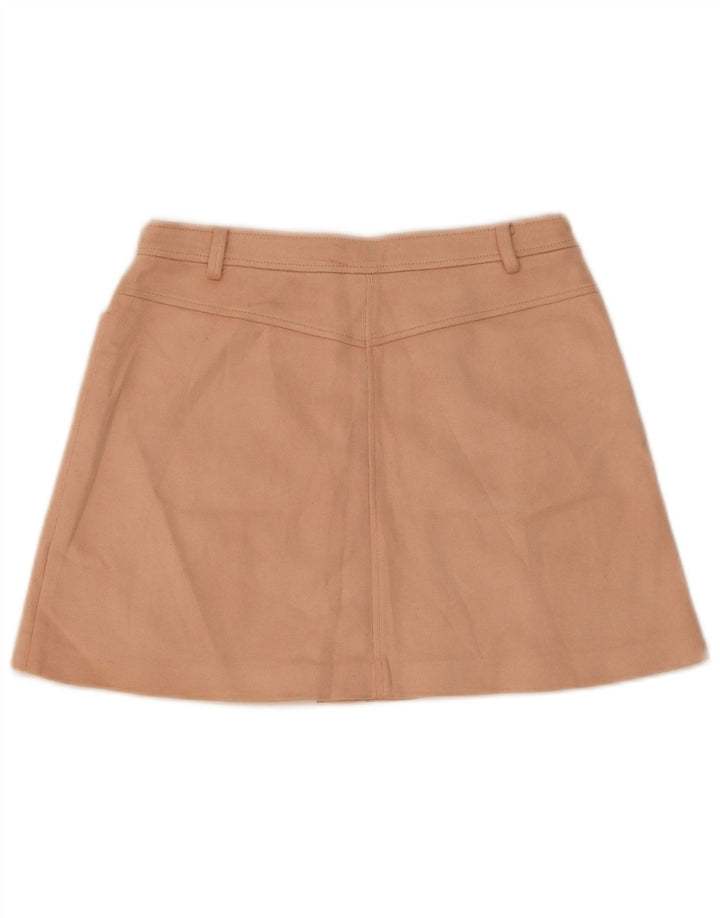 Zara Mini saia feminina média W28 L15 poliéster bege