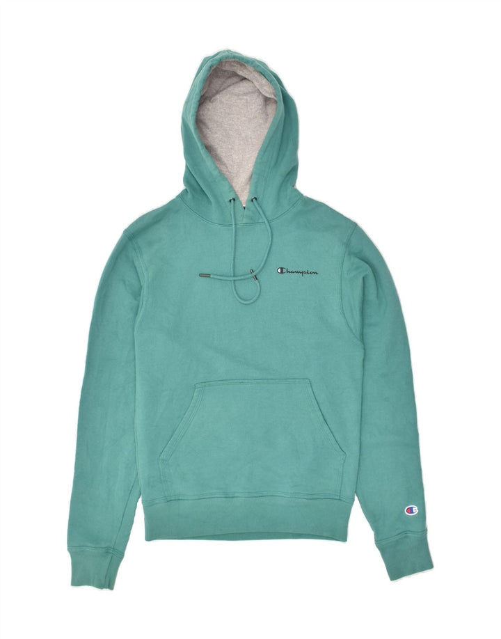 CHAMPION Mens Hoodie Jumper XS Turquoise Cotton Vintage Champion and Second-Hand Champion from Messina Hembry 