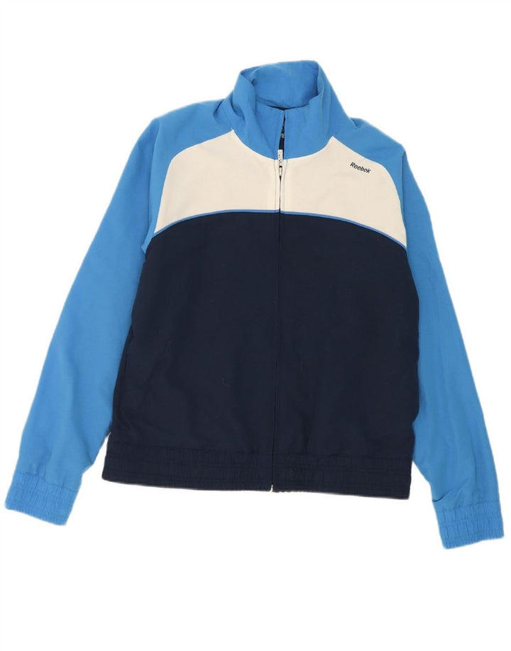 REEBOK Jaqueta feminina de agasalho UK 14 médio azul marinho colorblock