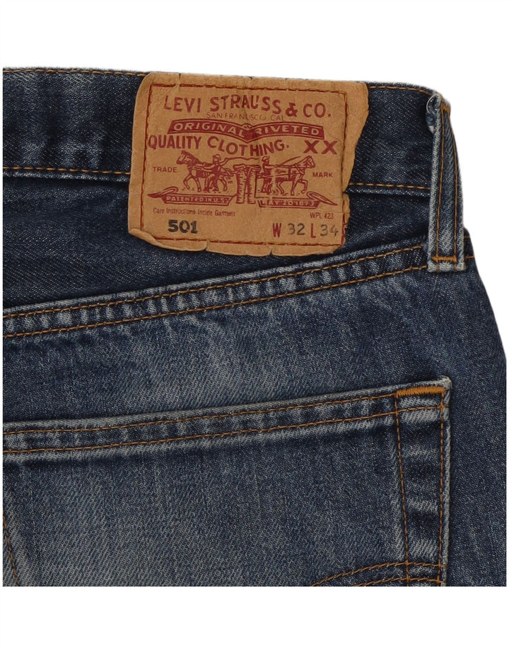 Bermuda masculina LEVI'S 501 jeans W32 algodão azul médio