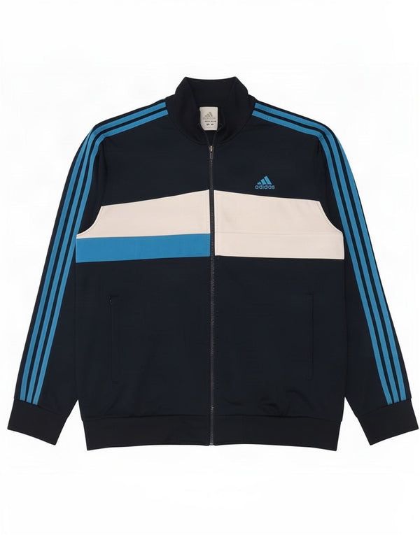Adidas Mens Tracksuit Top Jacket UK 46/48 XL Azul Marinho Colorblock