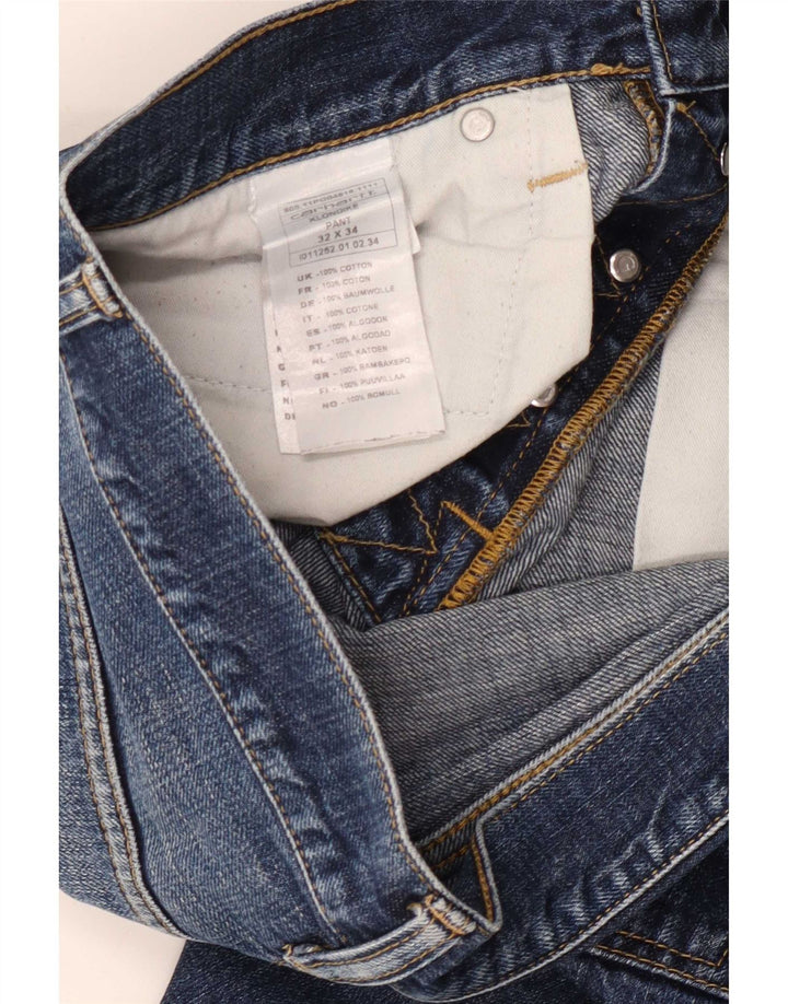 Carhartt Mens Straight Jeans W32 L34 Azul Marinho Algodão