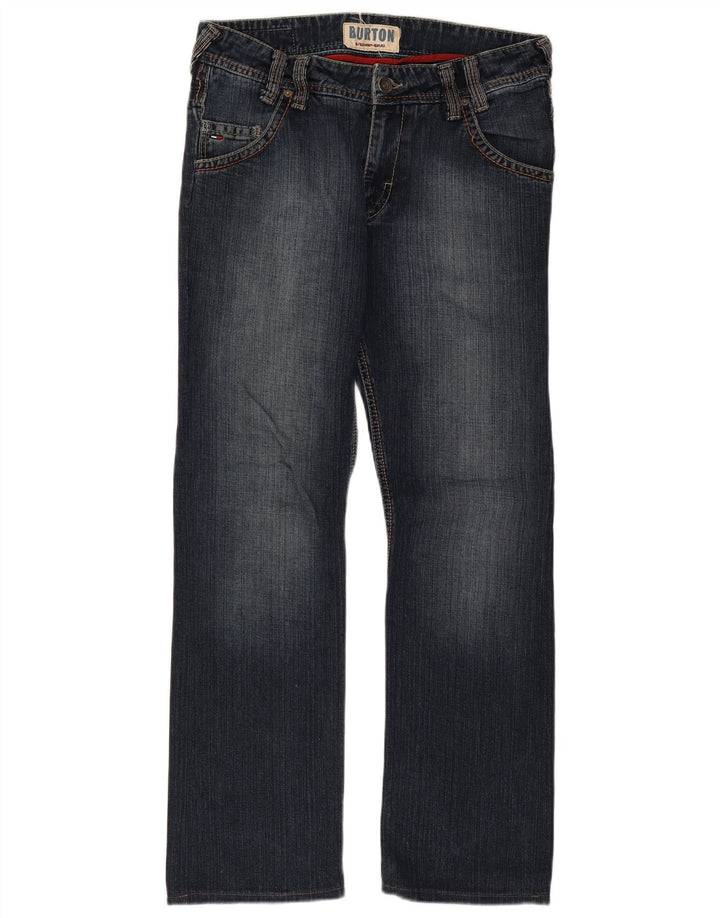 Jeans retos femininos Burton W32 L30 algodão azul marinho