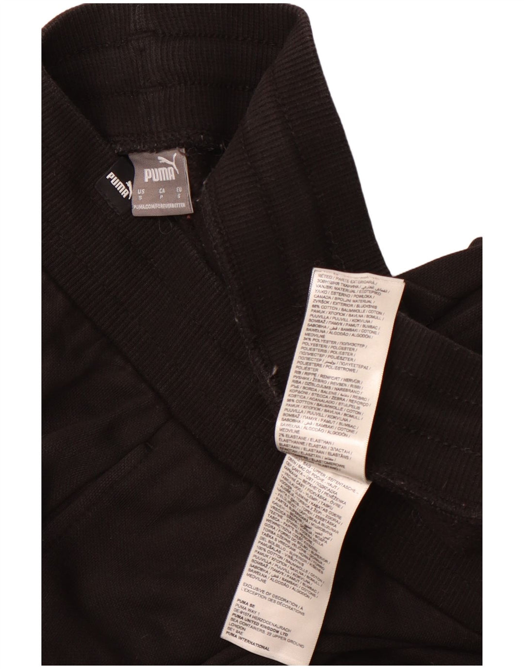 Calça de treino masculina Puma Joggers pequeno algodão preto