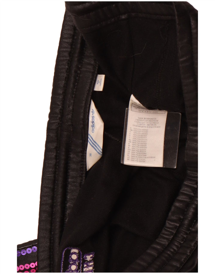 Calças de treino femininas ADIDAS UK 18 XL preto poliéster