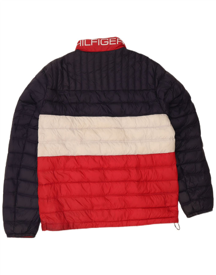 Jaqueta acolchoada masculina Tommy Hilfiger UK 38 médio azul marinho colorblock