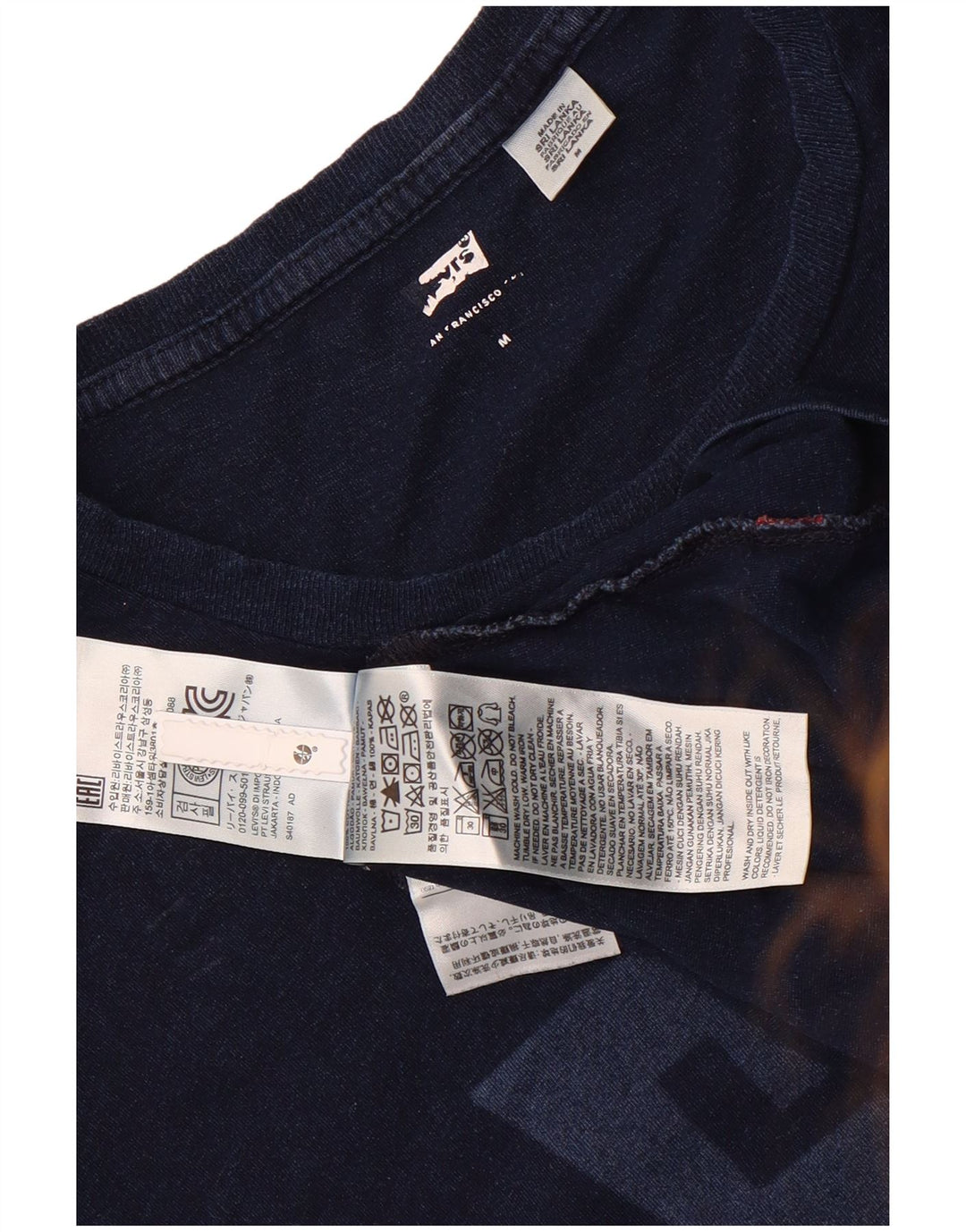 Camiseta gráfica masculina Levi's Top médio algodão azul marinho