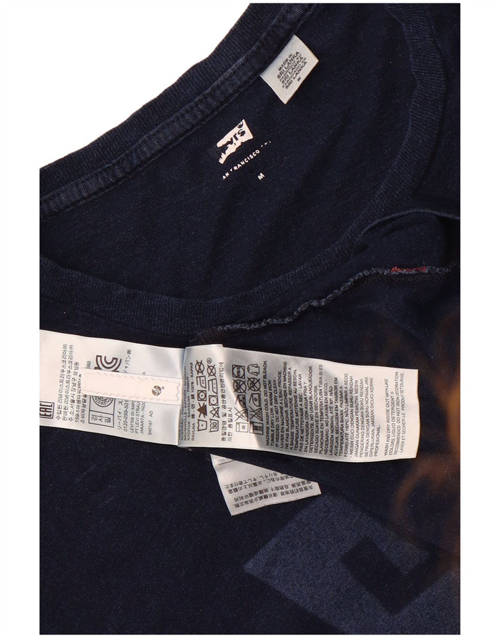 Camiseta gráfica masculina Levi's Top médio algodão azul marinho