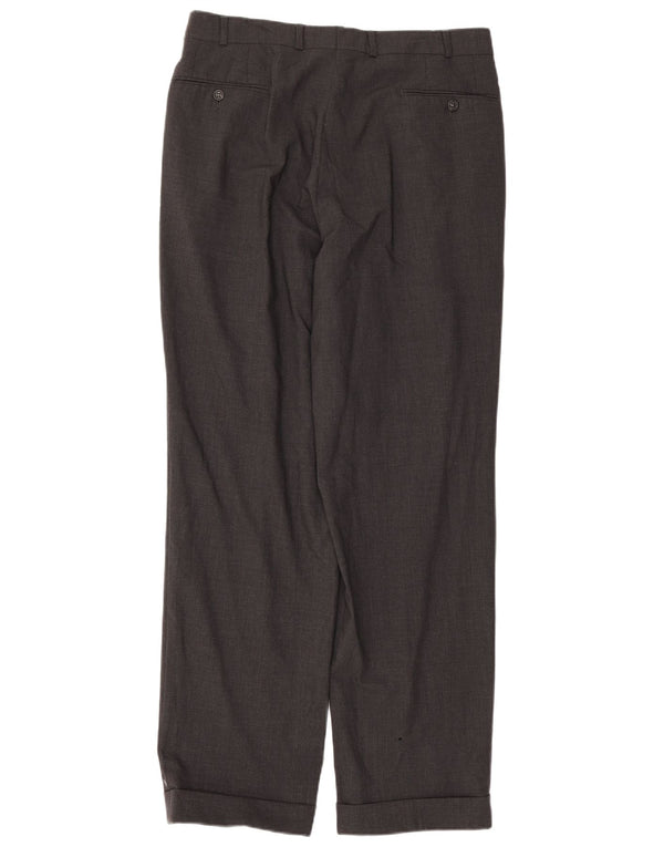 Calça masculina Daniel Hechter Pegged Suit EU 52 XL W33 L32 Lã Cinza