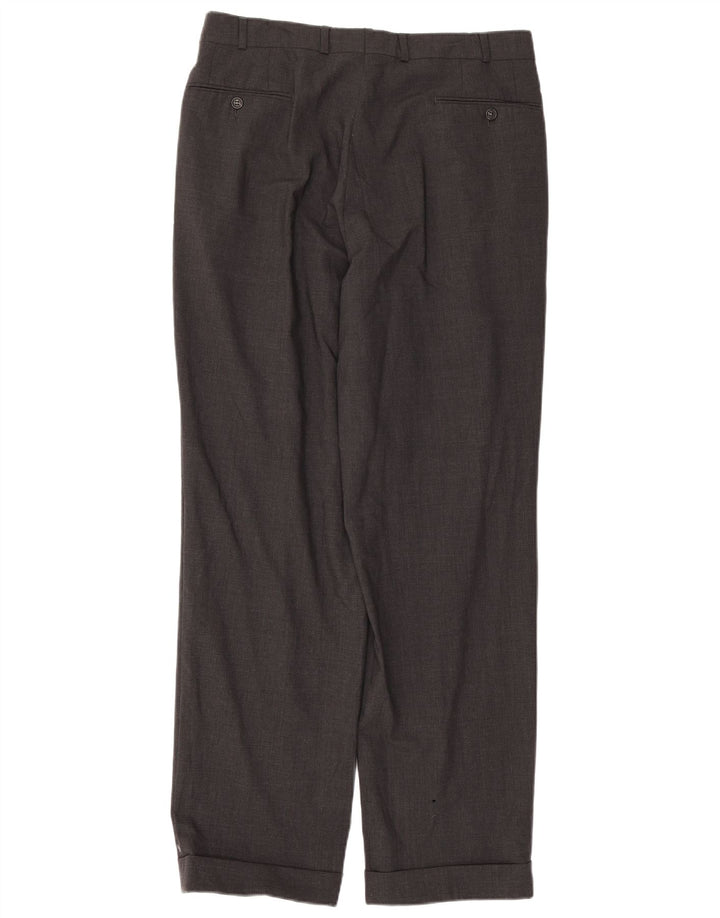 Calça masculina Daniel Hechter Pegged Suit EU 52 XL W33 L32 Lã Cinza