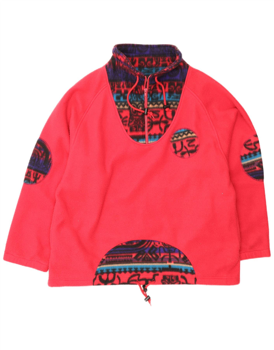 Suéter de lã masculino Anzoni com zíper e gola XL em poliéster geométrico vermelho