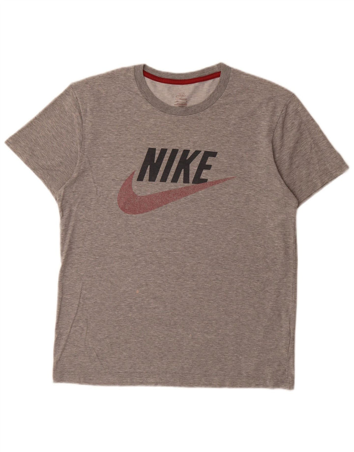 Camiseta Nike masculina gráfica Top pequeno algodão cinza