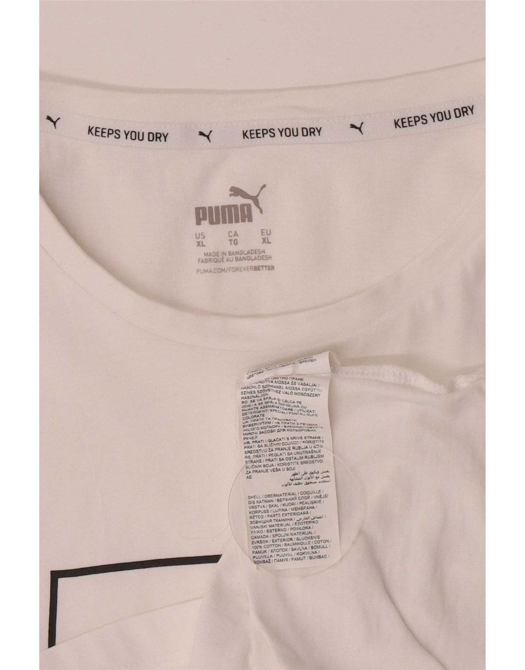 Camiseta masculina Puma Graphic Top XL algodão branco