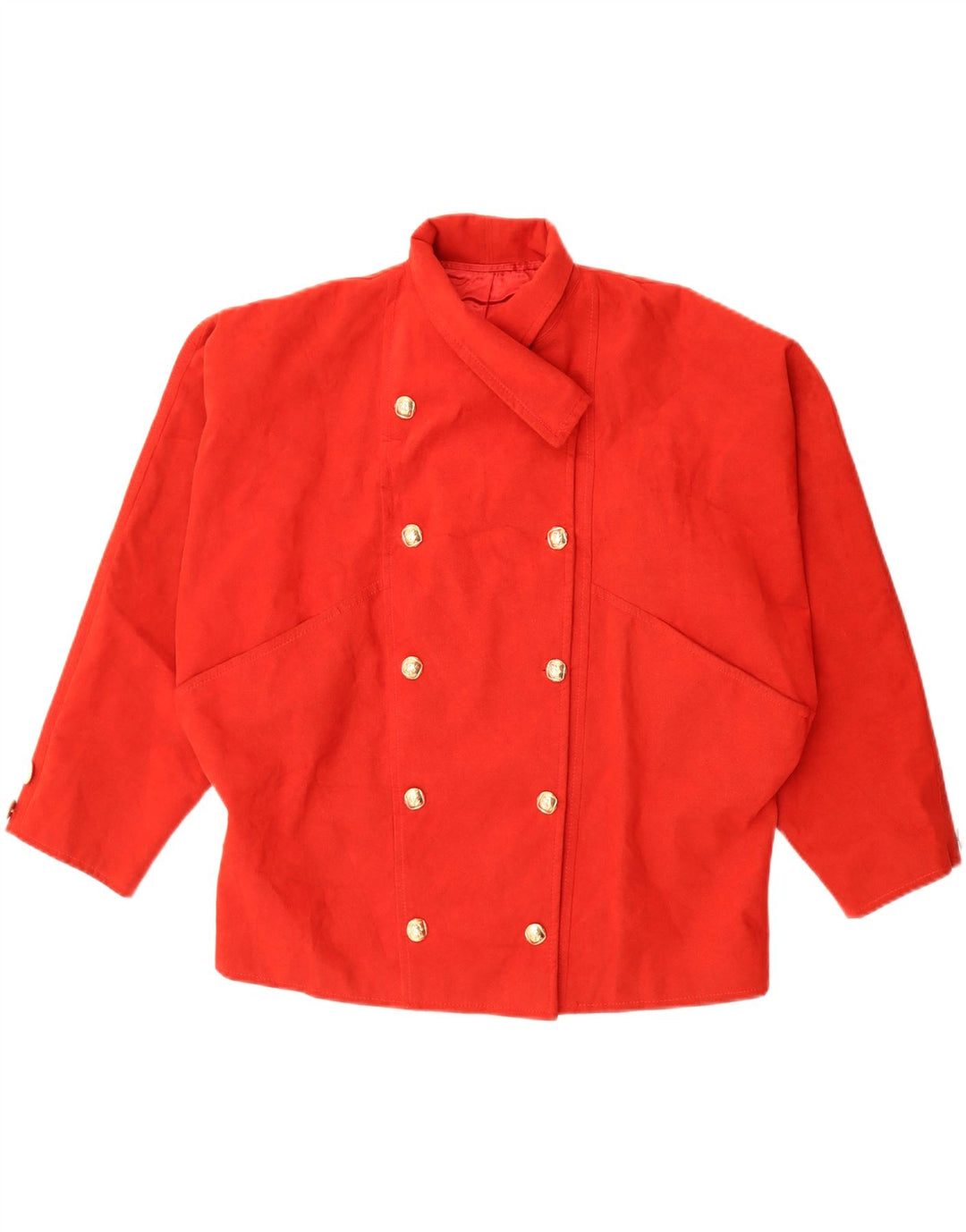 Jaqueta blazer feminina VINTAGE oversized com peito duplo Reino Unido 20 2XL vermelho