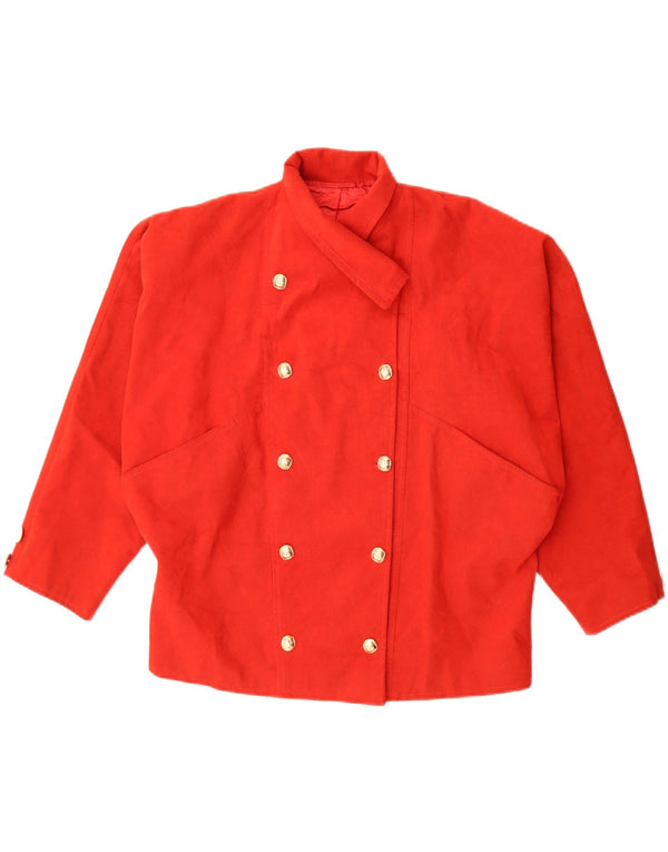 Jaqueta blazer feminina VINTAGE oversized com peito duplo Reino Unido 20 2XL vermelho