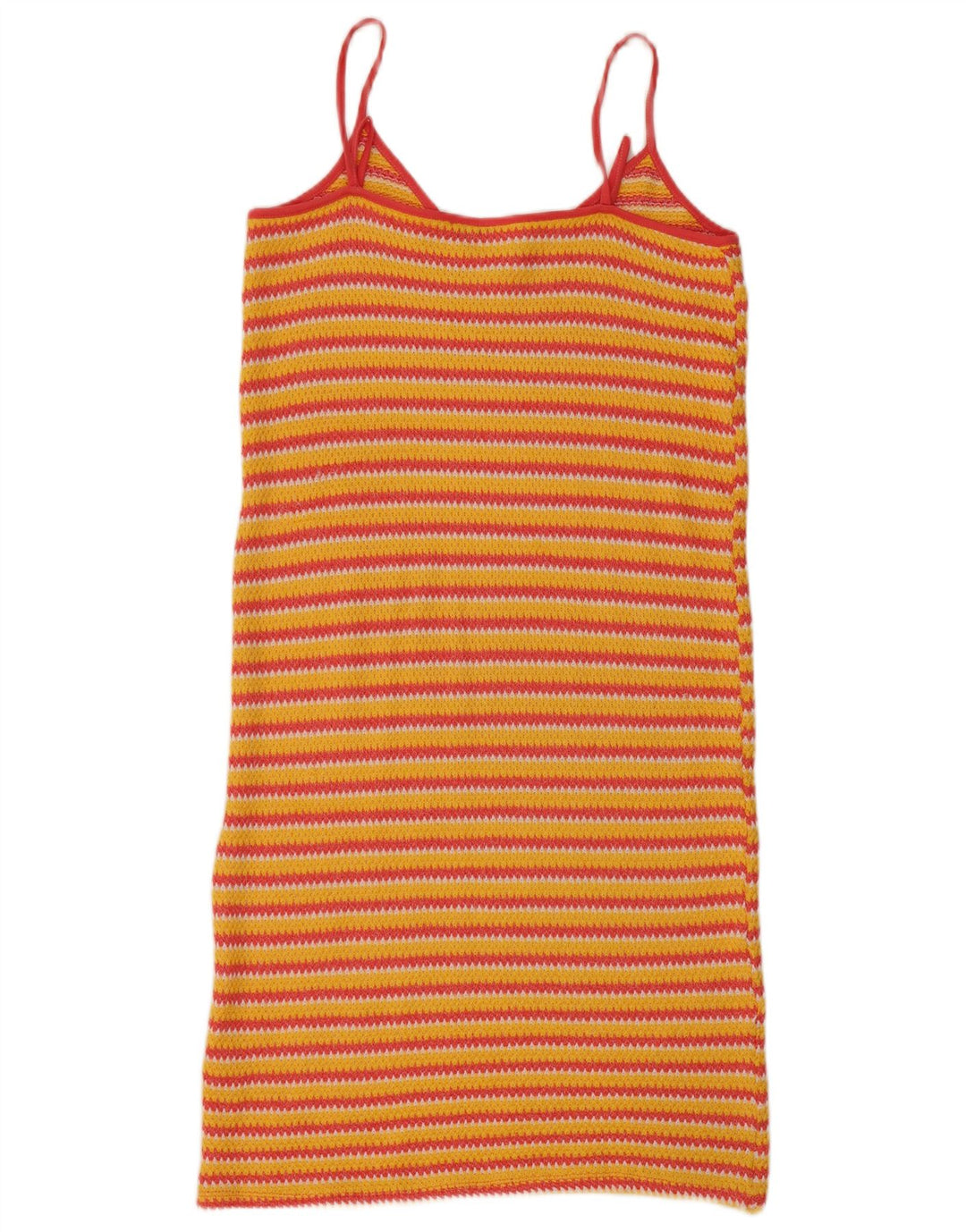 Vestido de verão feminino Zara UK 12 listrado amarelo médio