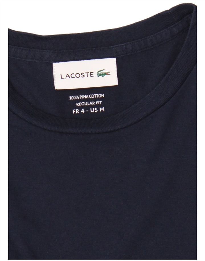 Camiseta masculina Lacoste Regular Fit tamanho 4 médio azul marinho algodão