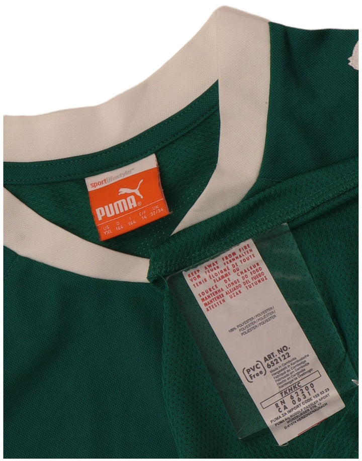 Camiseta PUMA Meninos Graphic 13-14 Anos Verde Poliéster