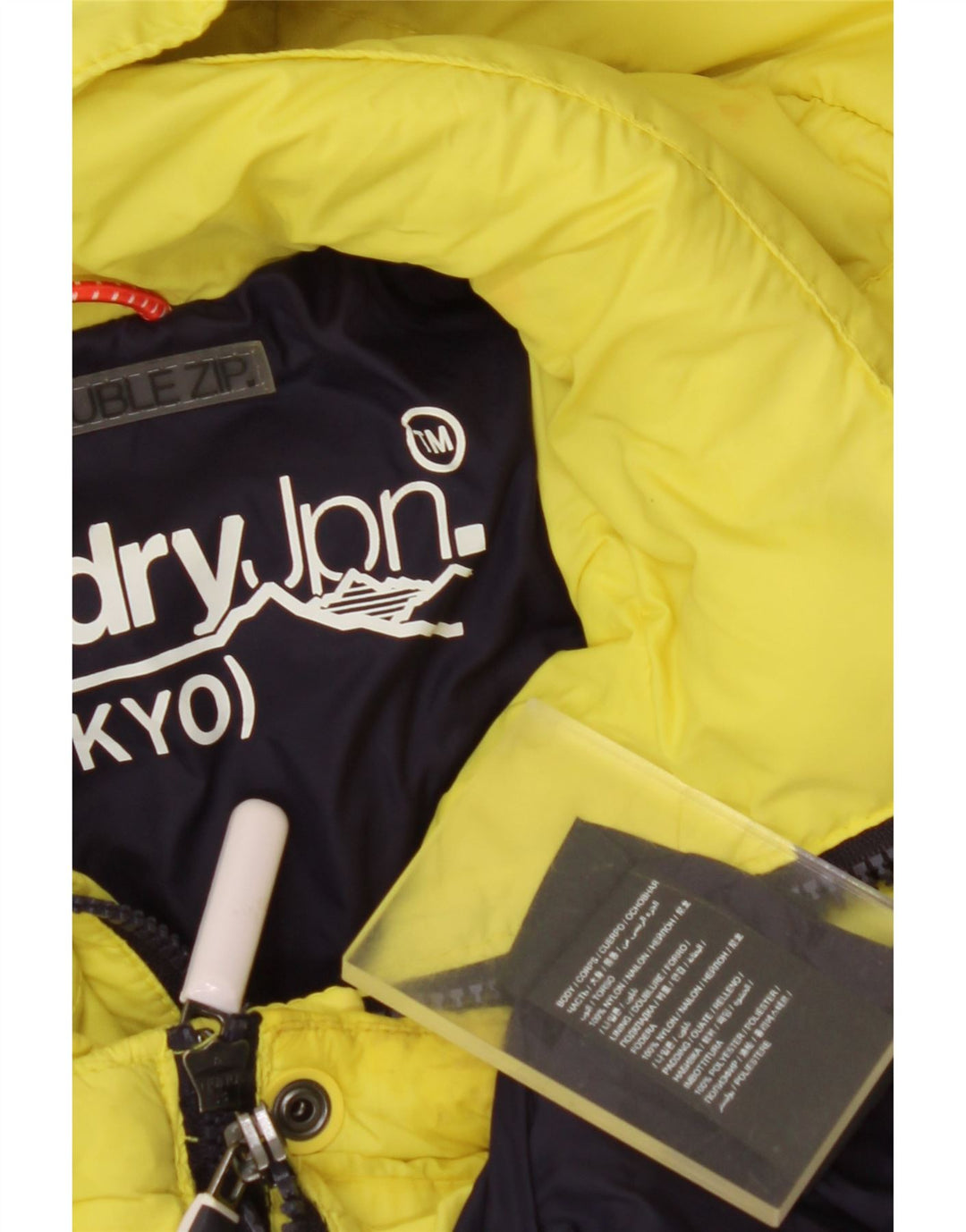 Jaqueta acolchoada com capuz feminina SUPERDRY UK 14 nylon amarelo médio