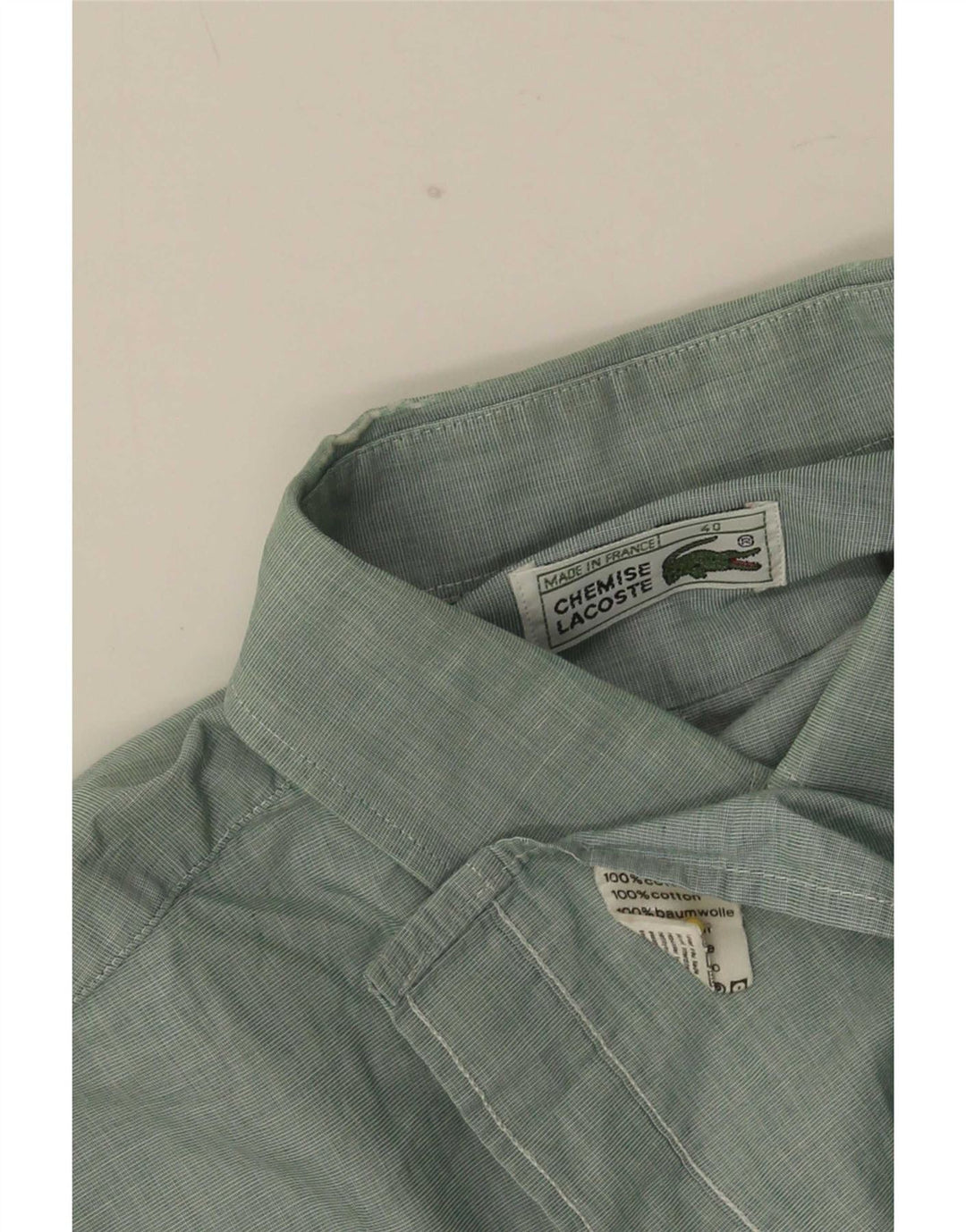 Camisa masculina Lacoste tamanho 40 algodão verde médio