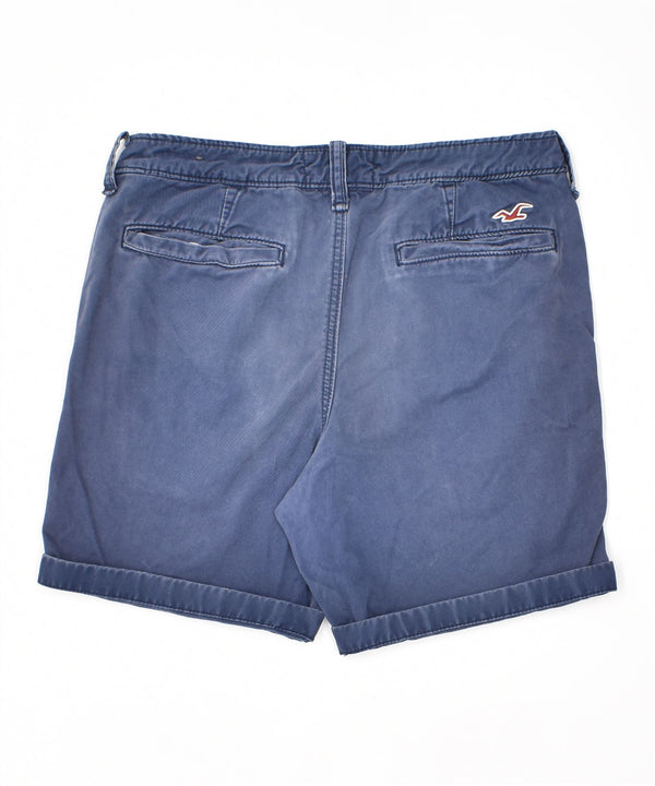 HOLLISTER Mens Chino Shorts W32 Algodão Azul Médio