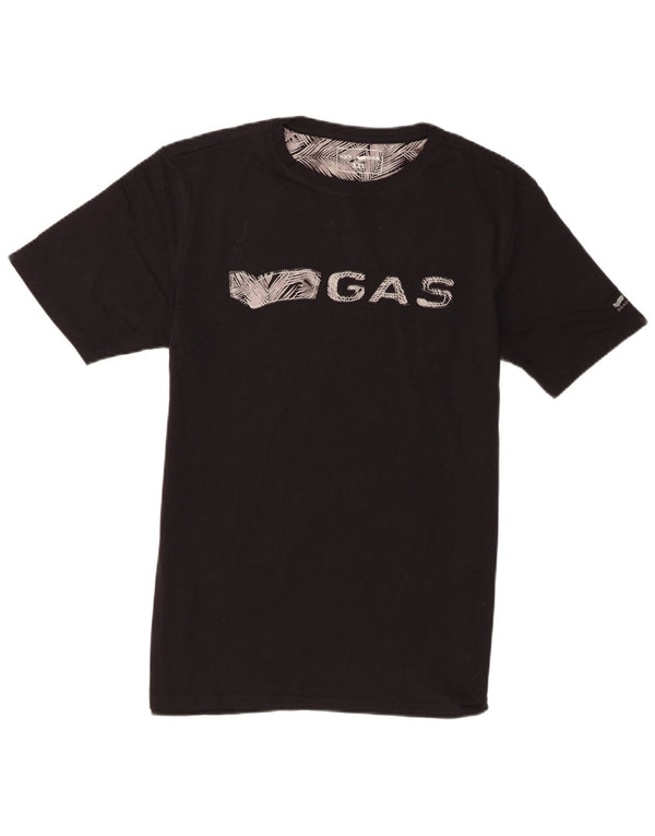Camiseta gráfica masculina Gas Top 2XL algodão preto