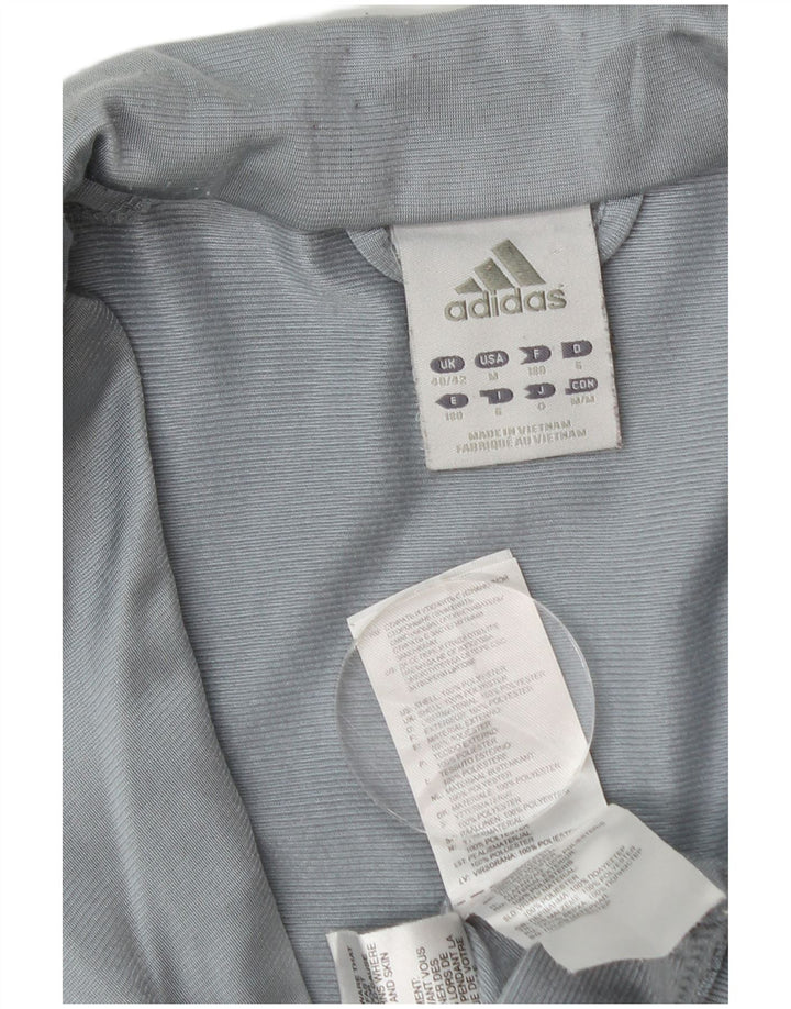Adidas Mens Tracksuit Top Jacket UK 40/42 Cinza Médio Colourblock Poliéster