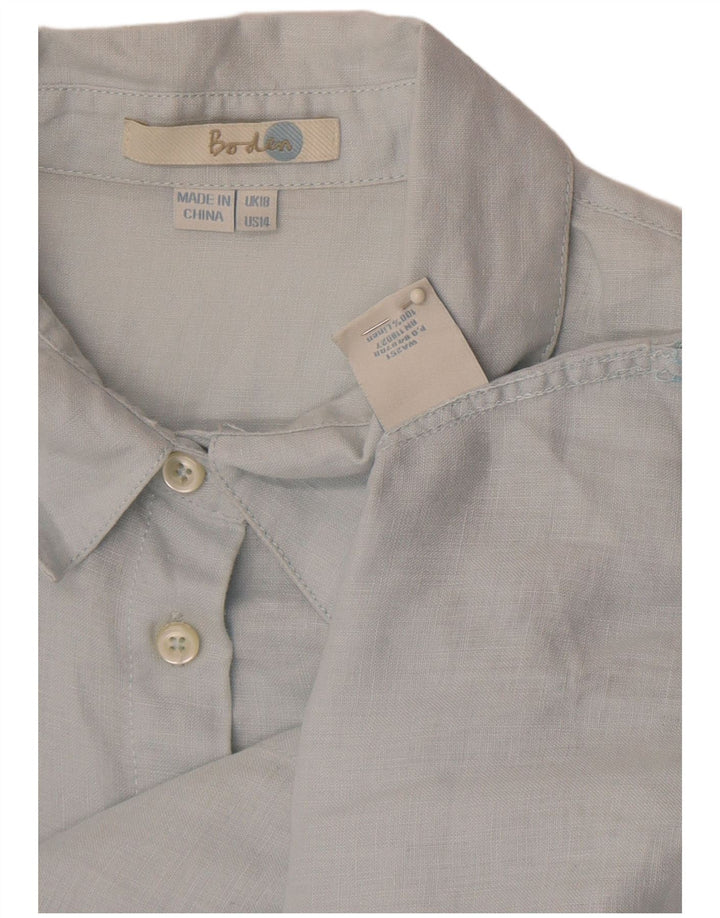Camisa feminina Boden UK 18 XL linho azul