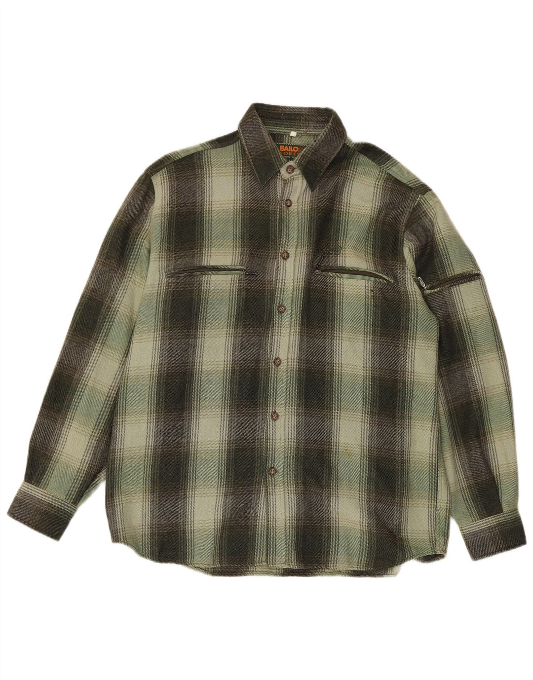 Camisa masculina Bailo com overshirt grande de lã xadrez verde